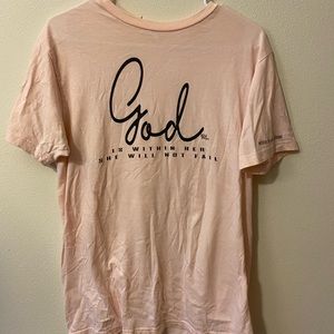 Size: M. Color: Light pink and grey.